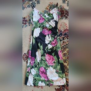 Floral Cabbage Rose Wrap Top Slip Dress NWT
